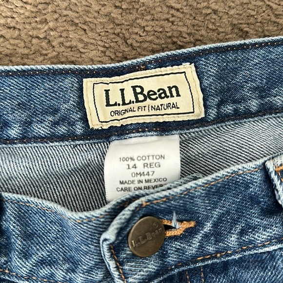 L.L. Bean medium-dark wash high waisted mom jeans - Picture 2 of 3